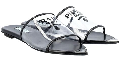 flat prada sandals|prada plexiglass sandals.